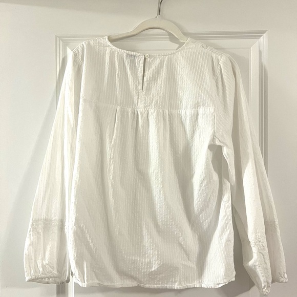 J Crew White Eyelet Top Blouse Lightweight Breathable Work Attire Size M - Picture 4 of 4